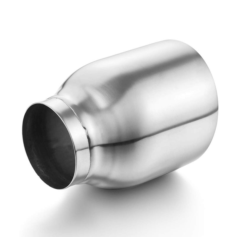 A-KARCK Exhaust Tip 2.5 Inch Inlet, Muffler Tip 2.5" Inlet 4" Outlet 5" Long Dual Wall For Car Tailpipe, Stainless Steel Polished Weld On - Image 4